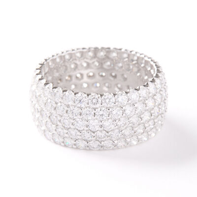 Five Row Eternity Band, 18K White Gold Size 7