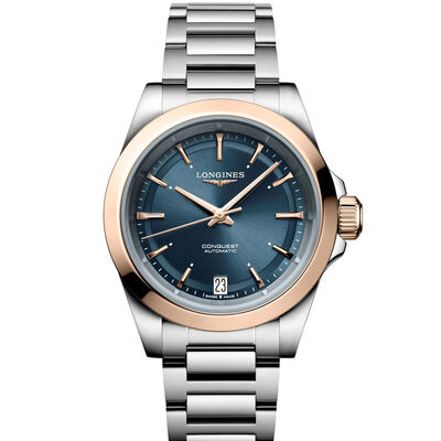 Longines Conquest Blue Dial Stainless Steel Watch, 34mm
