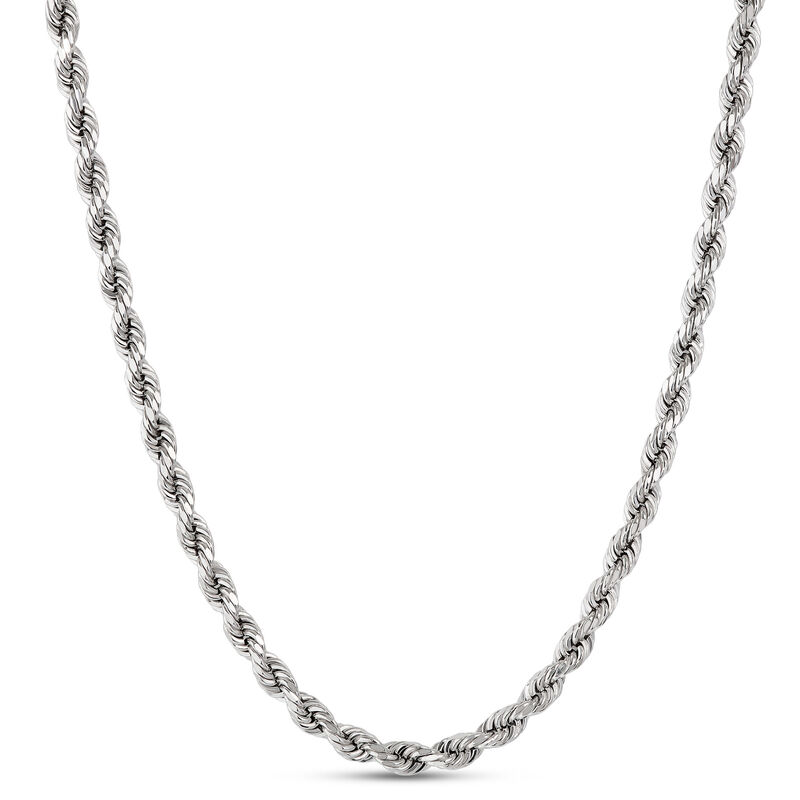 24-Inch Rope Link Necklace, 14K White Gold image number 0
