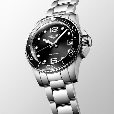 Longines Hydroconquest Sunray Black Dial Watch, 32mm