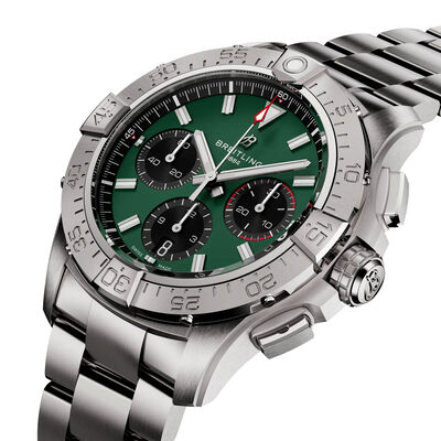 Breitling Avenger BO1 Chronograph Green Dial Stainless Steel Bracelet, 42 mm