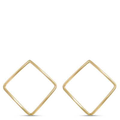 Toscano 30mm Open Square Earrings, 14K Yellow Gold